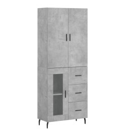 Buffet haut Gris béton 69,5x34x180 cm Bois d'ingénierie