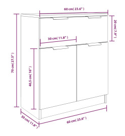 Buffets 3 pcs Chêne sonoma Bois d'ingénierie