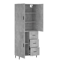 Buffet haut Gris béton 69,5x34x180 cm Bois d'ingénierie