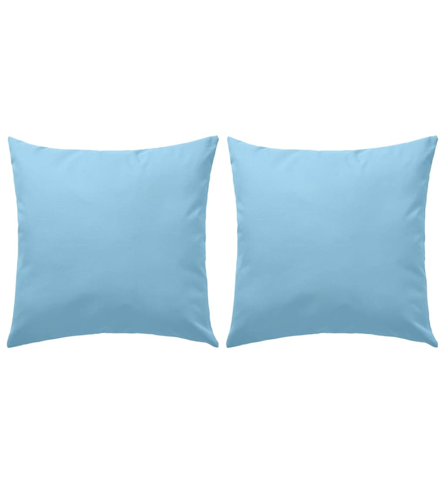 Oreiller d'extérieur 2 pcs 60 x 60 cm Bleu clair