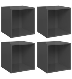 Meubles TV 4 pcs Gris brillant 37x35x37 cm Aggloméré