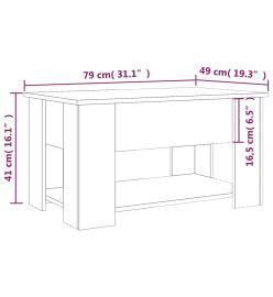 Table basse Sonoma gris 79x49x41 cm Bois d'ingénierie