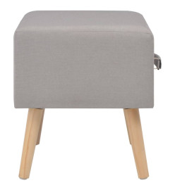 Table de chevet Gris 40x35x40 cm Tissu