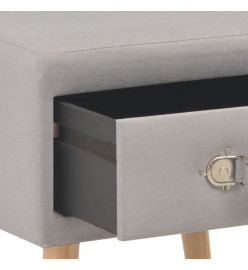 Table de chevet Gris 40x35x40 cm Tissu