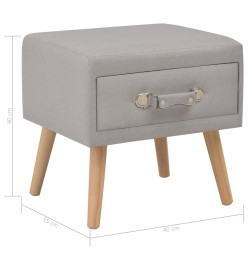 Table de chevet Gris 40x35x40 cm Tissu