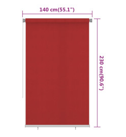 Store roulant d'extérieur 140x230 cm Rouge PEHD