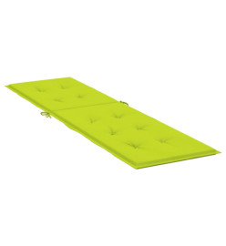 Coussin de chaise de terrasse vert vif (75+105)x50x3 cm