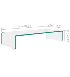 Meuble TV / pour moniteur 70 x 30 x 13 cm Verre Transparent