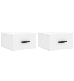 Tables de chevet murales 2 pcs blanc 35x35x20 cm