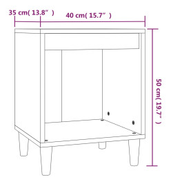 Table de chevet Blanc 40x35x50 cm Bois d’ingénierie