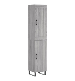 Buffet haut Sonoma gris 34,5x34x180 cm Bois d'ingénierie