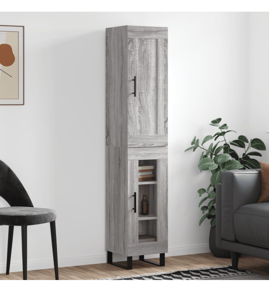 Buffet haut Sonoma gris 34,5x34x180 cm Bois d'ingénierie