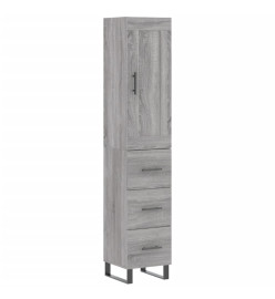 Buffet haut Sonoma gris 34,5x34x180 cm Bois d'ingénierie