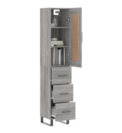 Buffet haut Sonoma gris 34,5x34x180 cm Bois d'ingénierie