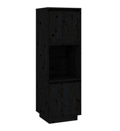 Buffet Noir 38x35x117 cm Bois massif de pin