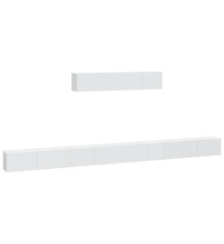 Ensemble de meubles TV 6 pcs Blanc brillant Bois d'ingénierie