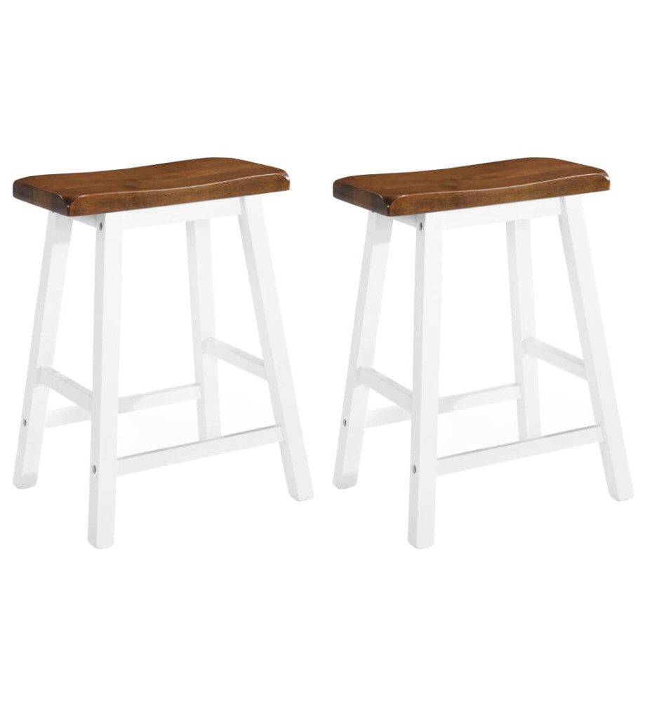 Tabourets de bar lot de 2 bois massif