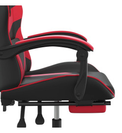 Chaise de jeu avec repose-pied Noir et rouge Similicuir