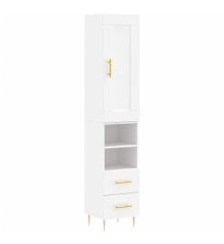 Buffet haut Blanc 34,5x34x180 cm Bois d'ingénierie