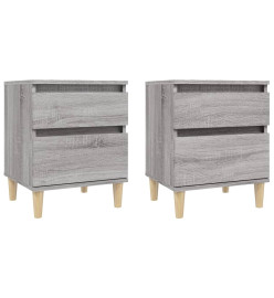 Tables de chevet 2 pcs Sonoma gris 40x35x50 cm