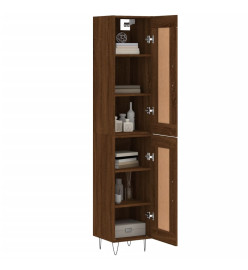 Buffet haut Chêne marron 34,5x34x180 cm Bois d'ingénierie