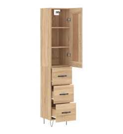 Buffet haut Chêne sonoma 34,5x34x180 cm Bois d'ingénierie