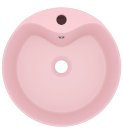 Lavabo de luxe avec trop-plein Rose mat 36x13 cm Céramique