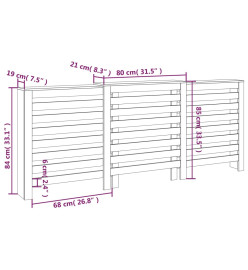 Cache-radiateur Gris 210x21x85 cm Bois massif de pin