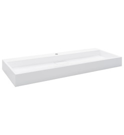 Lavabo 120x46x11 cm Fonte minérale/marbre Blanc