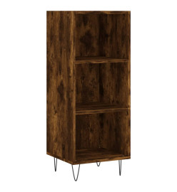 Buffet haut Chêne fumé 34,5x34x180 cm Bois d'ingénierie