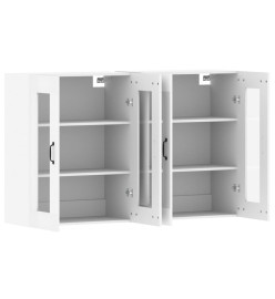 Armoires murales 2 pcs blanc bois d'ingénierie