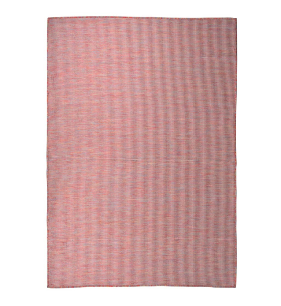 Tapis à tissage plat d'extérieur 160x230 cm Rouge