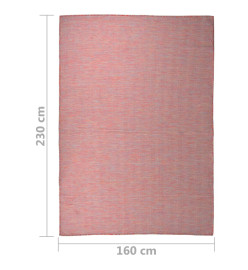 Tapis à tissage plat d'extérieur 160x230 cm Rouge