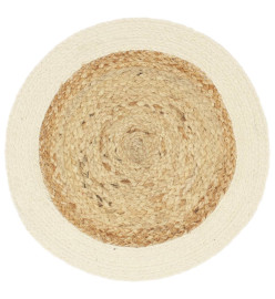 Napperons 4 pcs Naturel Plain 38 cm Rond Jute et coton