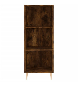 Buffet haut Chêne fumé 34,5x34x180 cm Bois d'ingénierie