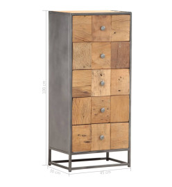 Armoire à tiroirs 45 x 30 x 100 cm Bois de récupération massif