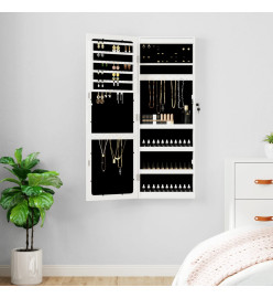 Armoire à bijoux avec miroir et éclairage LED mural blanc