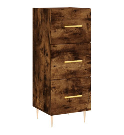 Buffet haut Chêne fumé 34,5x34x180 cm Bois d'ingénierie