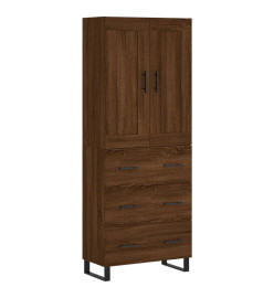 Buffet haut Chêne marron 69,5x34x180 cm Bois d'ingénierie