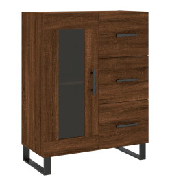 Buffet haut Chêne marron 69,5x34x180 cm Bois d'ingénierie