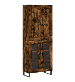 Buffet haut Chêne fumé 69,5x34x180 cm Bois d'ingénierie