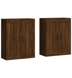 Armoires murales 2 pcs chêne marron bois d'ingénierie