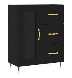 Buffet haut Noir 69,5x34x180 cm Bois d'ingénierie