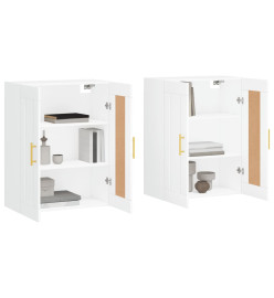 Armoires murales 2 pcs blanc bois d'ingénierie