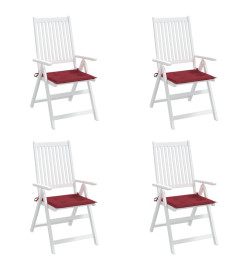 Coussins de chaise de jardin 4 pcs rouge bordeaux 50x50x3 cm