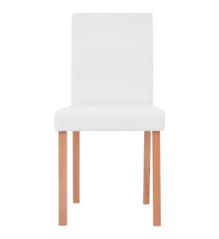 Table et chaises 7 pcs Cuir synthétique Chêne Couleur crème