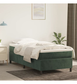 Sommier à ressorts de lit Vert foncé 90x200 cm Velours