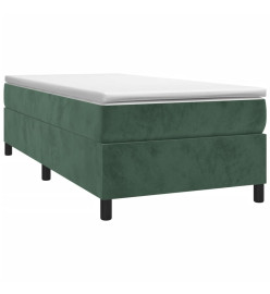 Sommier à ressorts de lit Vert foncé 90x200 cm Velours