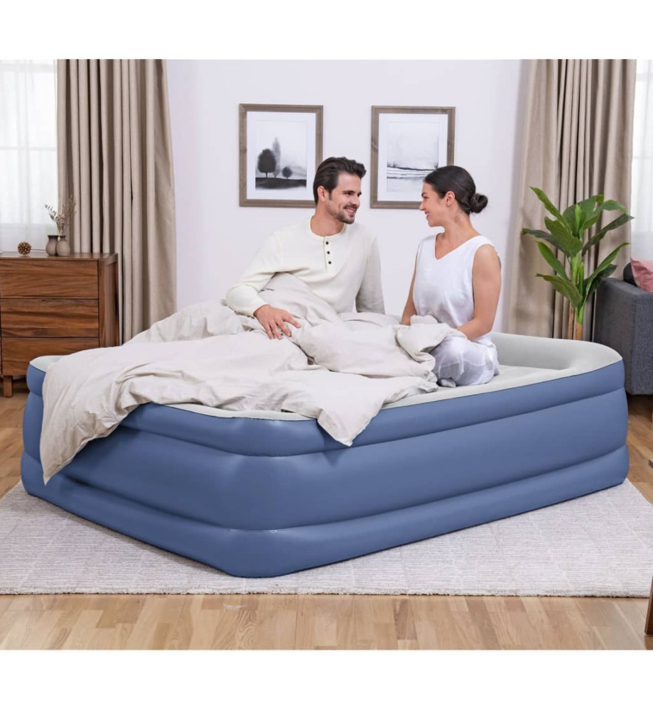 Bestway Matelas pneumatique Tritech 2 places 203x152x56cm bleu et gris