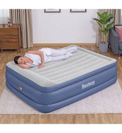 Bestway Matelas pneumatique Tritech 2 places 203x152x56cm bleu et gris